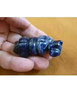 (Y-OTT-LA-712) blue Sodalite Sea Otter gemstone carving figurine little ... - $331.81 MXN