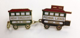 Vtg Lion&#39;s Club Connecting Train Car Lapel Pins New Orleans Penna PA MD 14 1986 - £12.01 GBP