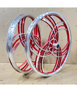 Pair of 20" Bicycle Mag Wheels Set 6 SPOKE RED FOR GT DYNO HARO any BMX BIKE - $111.85
