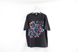 Vintage 90s The Body Co Womens OSFA Faded Rainbow Geometric Gym T-Shirt USA - £31.60 GBP