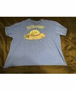 Rick and Morty 3XL Adult Swim Blue Graphic Tee Spaceship Distressed Look - $6.83 CAD