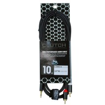 10 FT 3.5mm Audio to 2 RCA Cable 1/8&quot; Stereo Male to 2-RCA Male Y Splitter Aux - £21.89 GBP