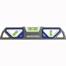 WORKPRO 10&#39;&#39; Magnetic Torpedo Level 3 Bubble Vials for 0/90/45 Measurements - £34.47 GBP