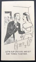 c1940s State Hill Beer Garden PA Wedding Let&#39;s Slip Upstairs Comic Ad Trade Car - £25.54 GBP