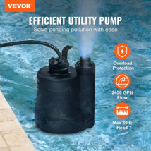 VEVOR Utility Pump, 1/3 HP, 2450 GPH High Flow, 30 ft Head, Sump Pump Submersibl - £55.18 GBP