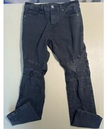 Smoke &amp; Ash Premium Denim Jeans Men’s 30x30 Black Moto Distressed Pant - $437.57 MXN