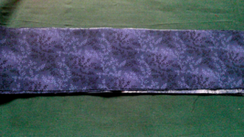 Fabric P &amp; B Black &amp; Light Blue Leaves on Marbleized Navy 41&quot; x 4-1/2&quot; $... - $1.75