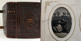 1860-80s antique PHOTO ALBUM family CONLOGUE card players men gay interest  - £252.48 GBP