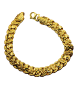22k authentic gold carved design jewels chain link bracelets for wife - €2.891,88 EUR
