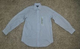 Mens Shirt Croft &amp; Barrow Blue Brown Striped Long Sleeve Dress $65-sz 15... - £15.79 GBP