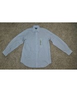 Mens Shirt Croft &amp; Barrow Blue Brown Striped Long Sleeve Dress $65-sz 15... - £15.86 GBP