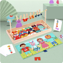 Colorful Kid Wooden Drying Rack Puzzle Set - $29.98