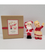 Two’s Company Christmas Holiday Decor Mr &amp; Mrs Santa Claus Candle Set - $16.22 CAD