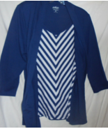 Chic Vintage 80s Retro Style Womens Medium Open Front Jacket Chevron Top... - $11.93
