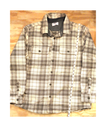 Old Navy Men&#39;s Cream Grey Long Sleeve Large Button Up Heavy Flannel Shir... - $26.72 CAD