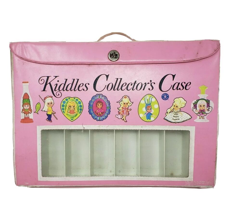 VINTAGE 1967 MATTEL LIDDLE KIDDLES COLLECTOR'S CARRYING CASE PINK STORAGE EMPTY - $42.75