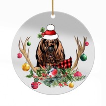 Cute Pug Dog Antlers Reindeer Christmas Ornament Acrylic Gift Tree Decor Hanging - £13.14 GBP
