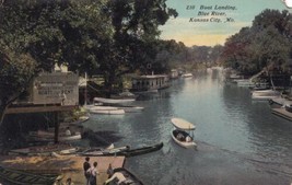 1912 Blue River Kansas City MO Boat Landing Missouri Postcard E07 - £5.53 GBP