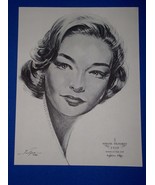 Simone Signoret Academy Award Portrait Print Vintage 1962 Volpe Room At ... - $227.89 MXN