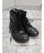 Dr Martens 1460 Cosmic Glitter Youth Girls Black Leather Boots Size 3 - $476.67 MXN