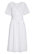 NWT Joie Azariah Midi in Clean White Embroidered Eyelet Faux Wrap Dress ... - £48.50 GBP