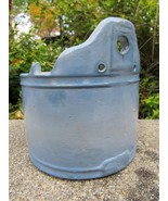 Antique Stoneware Hanging Salt Box Salt Crock wall Blue and White Salt G... - $36.99