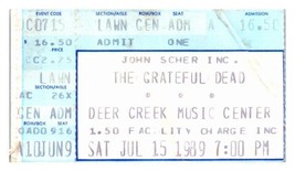 Grateful Dead Concert Ticket Stub Juillet 15 1989 Cerf Creek Indiana - £40.88 GBP