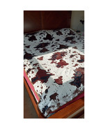 Cow Print Blanket Flannel Blanket - Brown &amp; White - King Size - Soft - $58.04