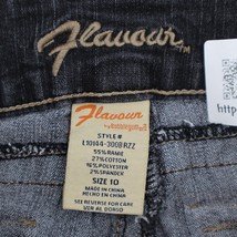 Flavour Pants Womens 10 Black Denim Flat Front Straight Pockets Jeans - £23.31 GBP