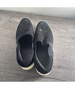 Vince Black Velvet Platform Slip On Sneakers Womens 7 White Casual Shoes... - $28.91 CAD