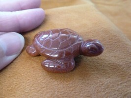 (Y-TUR-SE-554) GOLDSTONE SEA TURTLE gemstone figurine carving turtles I ... - $14.01