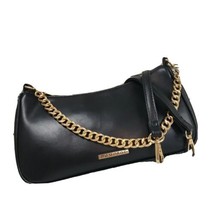 Rampage Womens Heavy Gold Chain Satchel Bag Dual Handle Handbag Purse Bl... - £10.89 GBP