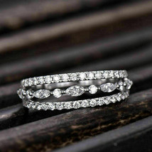 Anillo de compromiso de eternidad con diamantes de talla marquesa de 3,50... - £94.62 GBP