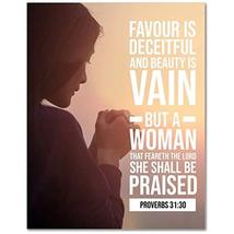 Express Your Love Gifts Bible Verse Canvas Favour is Deceitful Proverbs 31:30 Ch - £81.73 GBP