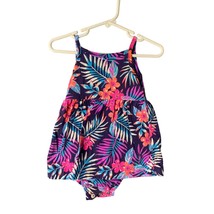 Carters Girls Infant baby Size 9 months One Piece Romper Purple Pink Lea... - $8.90