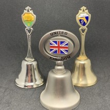 Lot of 3 Souvenir Bells United Kingdom Handle Royal Caribbean Cruise Flo... - $12.86