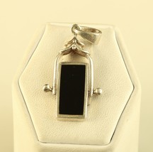 Vtg Sterling 925 Silpada Interchangeable Onyx Stone Mother of Pearl Pendant - £35.61 GBP