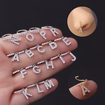 1Piece Korean fashion Piercing Single Letter Nose Ring Cuff Body Jewelry For Wom - £8.41 GBP