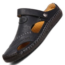 Soft Leather Men&#39;s Sandals Classic Roman Sandals Casual Comfortable Shoes Summer - £40.01 GBP