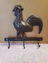 Metal Wall Mounted Rooster Chicken Hanger Rack Keys Towels Leash Holder - $14.85