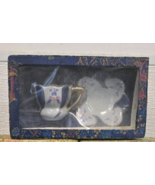 My Treasure Collectible Genuine Porcelain  Miniature Teacup and Saucer Blue - $169.38 MXN