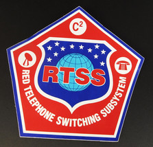 Vintage 5.5&quot; wide RTSS Red Telephone Switching Subsystem Decal Sticker - $14.50