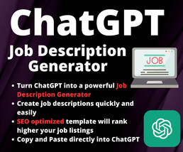 ChatGPT Job Description Generator | Build a Job Description with ChatGPT... - £3.13 GBP