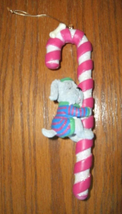 Avon Gray Schnauzer Dog &amp; Candy Cane Christmas Ornament 6.5 in. excellent cond. - £5.46 GBP