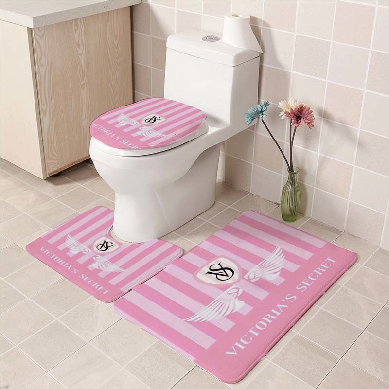 3Pcs/set Victoria&#39;s_Secret 04 Bathroom Toilet Mat Set Anti Slip Bath Mat... - $33.29+