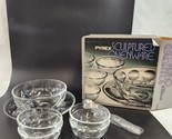 Pyrex Sculptured Ovenware Clear Glass Dessert Bowl Set Original Box Unus... - $48.37