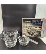 Pyrex Sculptured Ovenware Clear Glass Dessert Bowl Set Original Box Unus... - £38.21 GBP
