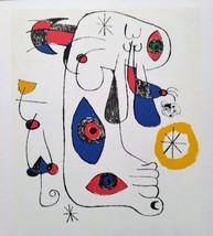 Miró 1972 Lithograph w/COA. #Unique Gift Joan Miro Surrealism Limited Ed Rare Art - £155.90 GBP