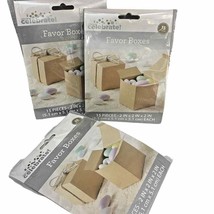 45 Favor Gift Boxes 2x2x2 Cube Wedding Bridal Baby Shower Party Natural Tan Cord - £10.62 GBP