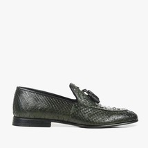 The Bethesda Green Pyhtn Skin Leather Tassel Loafer Men Shoe image 8